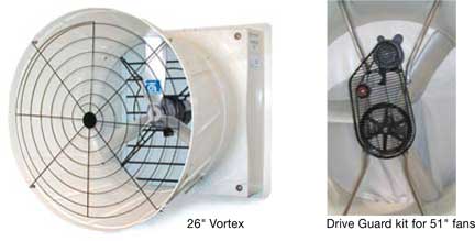 Vortex 26 inch fan, and 51 inch fan drive guard